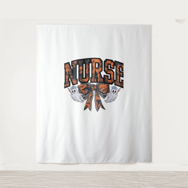 Halloween Nurse Coquette Bow Fall Classic T-Shirt Tapestry (Front)