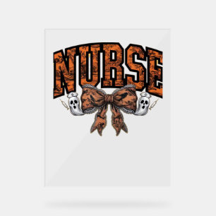 Halloween Nurse Coquette Bow Spooky Classic T-Shir Acrylic Sign