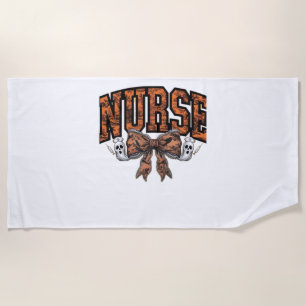 Halloween Nurse Coquette Bow Spooky Classic T-Shir Beach Towel