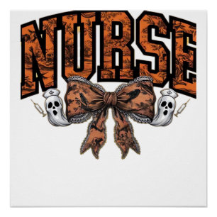 Halloween Nurse Coquette Bow Spooky Classic T-Shir Poster