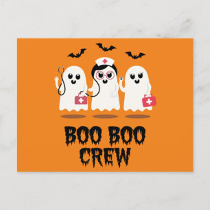 Halloween Nurse Cute Ghost Nurse  Postcard