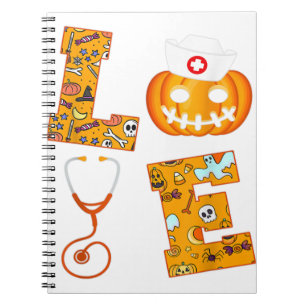 Halloween Nurse cute Love Nurse Halloween Nursing Notebook