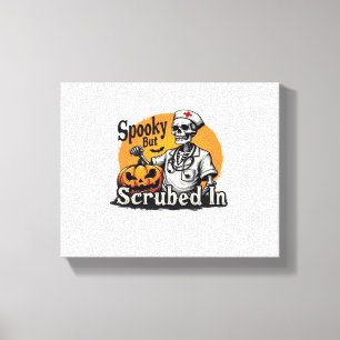 Halloween Nurse Design Oversized T-Shirt Canvas Print