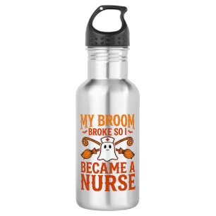 Halloween Nurse Ghost Broom Vintage Shirt Design_1 532 Ml Water Bottle