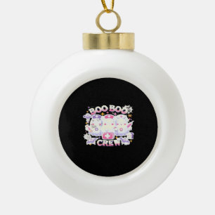 Halloween Nurse Ghost Squad Boo Boo Crew Funny Spo Ceramic Ball Christmas Ornament