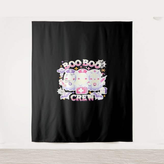 Halloween Nurse Ghost Squad Boo Boo Crew Funny Spo Tapestry (Front)