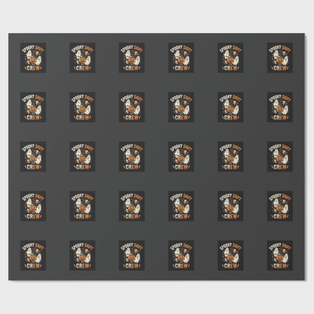 Halloween Nurse Ghost Squad Wrapping Paper (Flat)