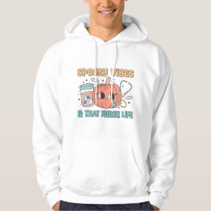 Halloween Nurse Life Illustration Spooky Vibes   Hoodie