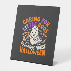 Halloween Nurse Little Boos Pedestal Sign