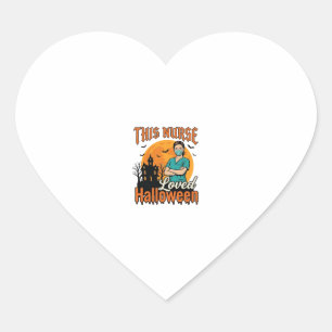 Halloween Nurse Loved Halloween Vintage Spooky_1 Heart Sticker