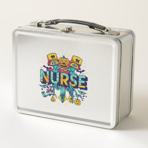 HALLOWEEN NURSE METAL LUNCH BOX