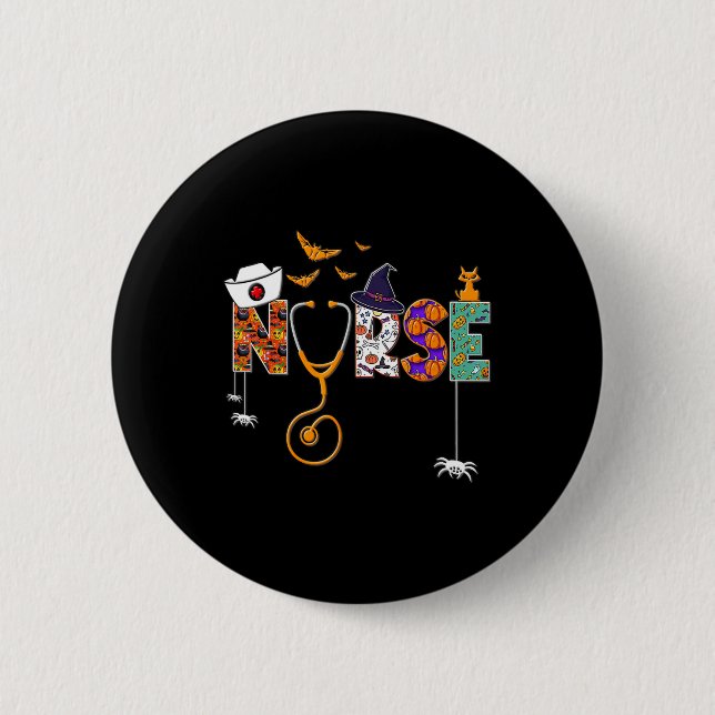 Halloween Nurse Nursing Cute Health Worker Pattern 6 Cm Round Badge (Front)