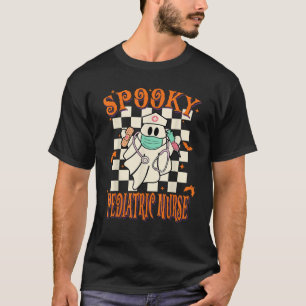 Halloween Nurse Peds Boo Crew Retro Paediatrics Nu T-Shirt