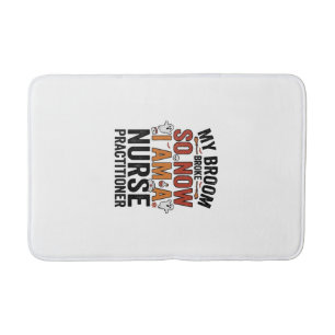 Halloween Nurse Practitioner Broom Broke Vintage D Bath Mat