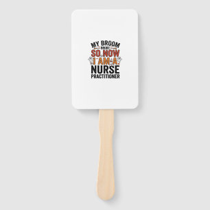 Halloween Nurse Practitioner Broom Broke Vintage D Hand Fan