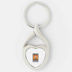 Halloween Nurse Pumpkin Broom Broke Vintage Shirt Key Ring