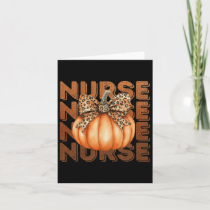 Halloween Nurse Pumpkin Nursing Scrub Top Costume Card
