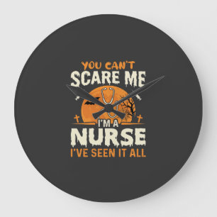 Halloween Nurse Scare Me Large Clock