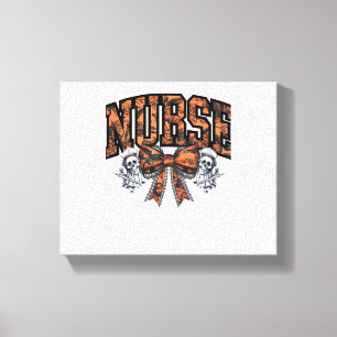 Halloween Nurse Scary Coquette Bow Classic T-Shirt Canvas Print