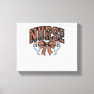 Halloween Nurse Scary Coquette Bow Classic T-Shirt Canvas Print