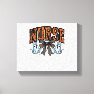 Halloween Nurse Scary Coquette Bow Classic T-Shirt Canvas Print