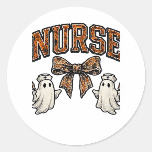 Halloween Nurse Scary Coquette Bow Classic T-Shirt Classic Round Sticker