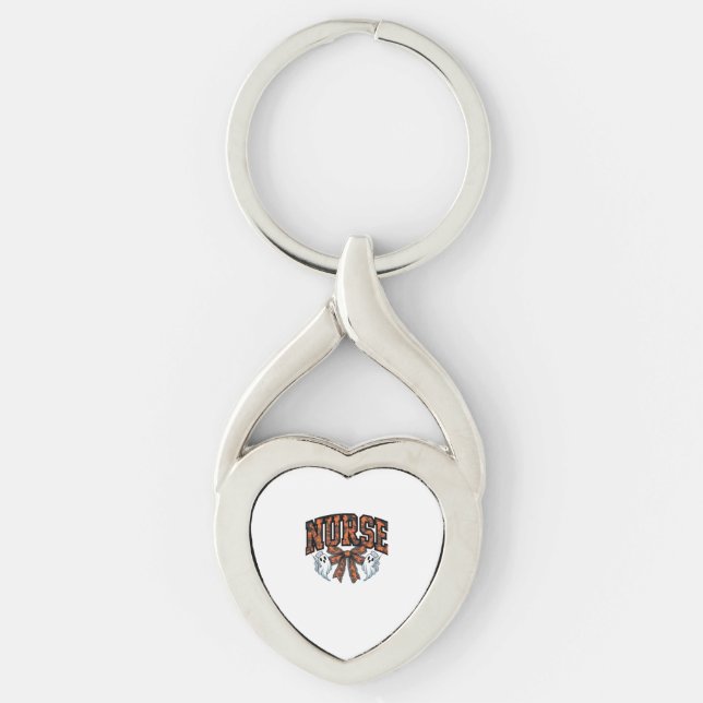 Halloween Nurse Scary Coquette Bow Classic T-Shirt Key Ring (Front)