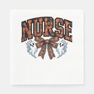 Halloween Nurse Scary Coquette Bow Classic T-Shirt Napkin