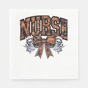 Halloween Nurse Scary Coquette Bow Classic T-Shirt Napkin