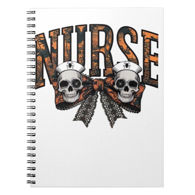 Halloween Nurse Scary Coquette Bow Classic T-Shirt Notebook (Front)