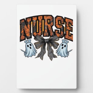 Halloween Nurse Scary Coquette Bow Classic T-Shirt Plaque