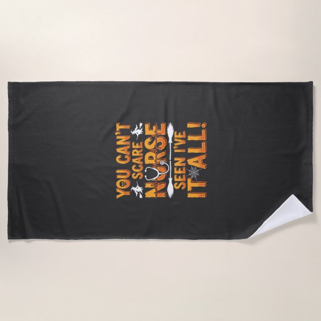 Halloween Nurse Seen It All Design_1 Beach Towel (Front)