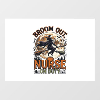 Halloween Nurse Shirt Funny Witch Broom Design_1