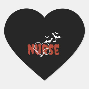 halloween nurse shirt heart sticker