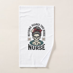 Halloween Nurse Shirt Vintage Skull Graphic_1 Hand Towel