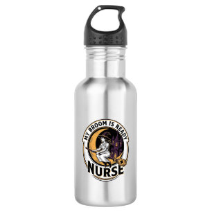 Halloween Nurse Shirt Vintage Witch Broom Design_1 532 Ml Water Bottle