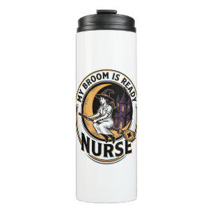 Halloween Nurse Shirt Vintage Witch Broom Design_1 Thermal Tumbler