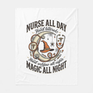Halloween Nurse Shirt Witchy Medical Night Shift_1 Fleece Blanket