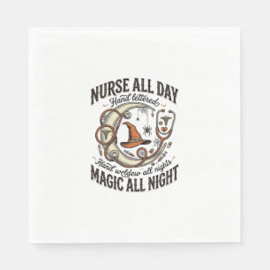 Halloween Nurse Shirt Witchy Medical Night Shift_1 Napkin