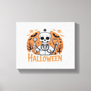 Halloween Nurse skeleton Essential T-Shirt_1 Canvas Print