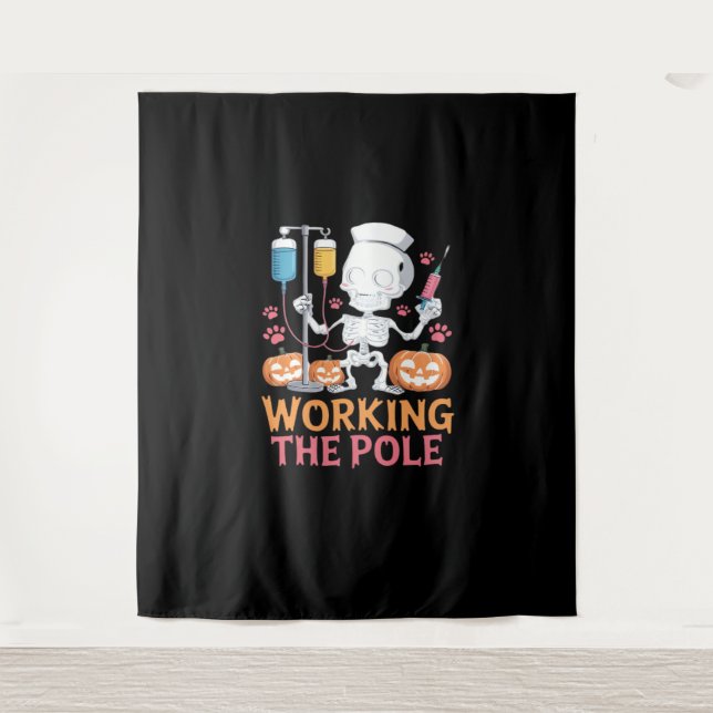 Halloween Nurse Skeleton Funny Joke Essential T-Sh Tapestry (Front)