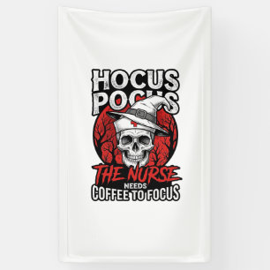 Halloween Nurse Skull Coffee Focus Vintage Shirt D Banner