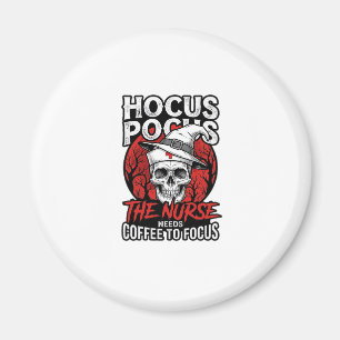 Halloween Nurse Skull Coffee Focus Vintage Shirt D Magnet