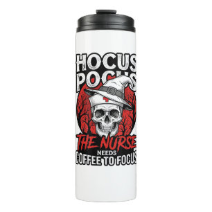 Halloween Nurse Skull Coffee Focus Vintage Shirt D Thermal Tumbler
