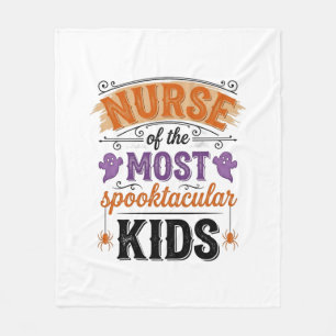 Halloween Nurse Spooktacular Kids Vintage Design_1 Fleece Blanket