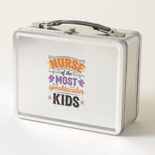 Halloween Nurse Spooktacular Kids Vintage Design_1 Metal Lunch Box