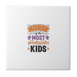Halloween Nurse Spooktacular Kids Vintage Design_1 Tile