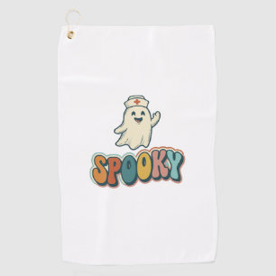 Halloween Nurse Spooky Ghost Retro Funny_1 Golf Towel