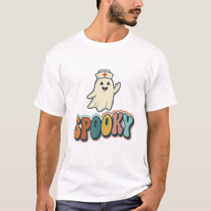 Halloween Nurse Spooky Ghost Retro Funny_1 T-Shirt