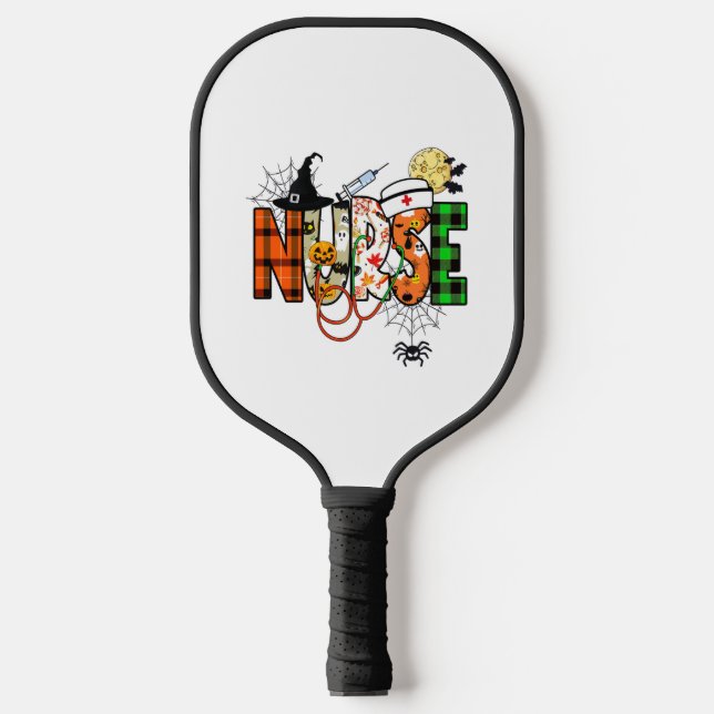 Halloween Nurse Sticker  Pickleball Paddle (Front)